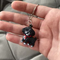 Улюбленець “Shih Tzu” - Замшева мотузка, Полімерна глина - арт. LE-1765376116741 - Le'Perle - мініатюра 3