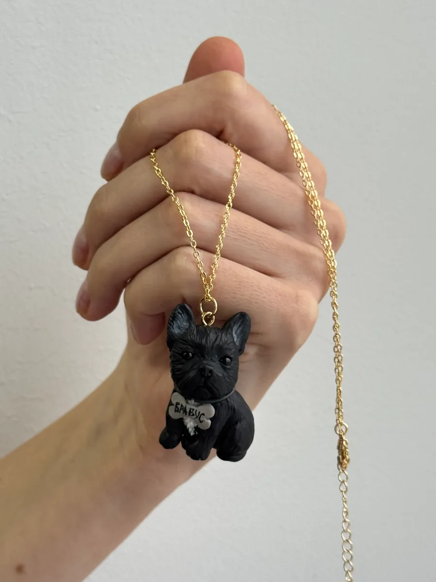 Улюбленець “French Bulldog” - Замшева мотузка, Полімерна глина - арт. LE-1765376331612 - Le'Perle - фото 5