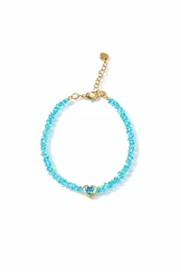 Сет "Blue Chic" - Медсплав, Ювелірне скло - арт. LE-1768850647258 - Le'Perle - мініатюра 3