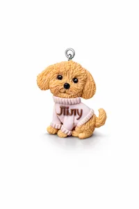 Улюбленець “Poodle” - Замшева мотузка, Полімерна глина - арт. LE-1765374010157 - Le'Perle - мініатюра 1