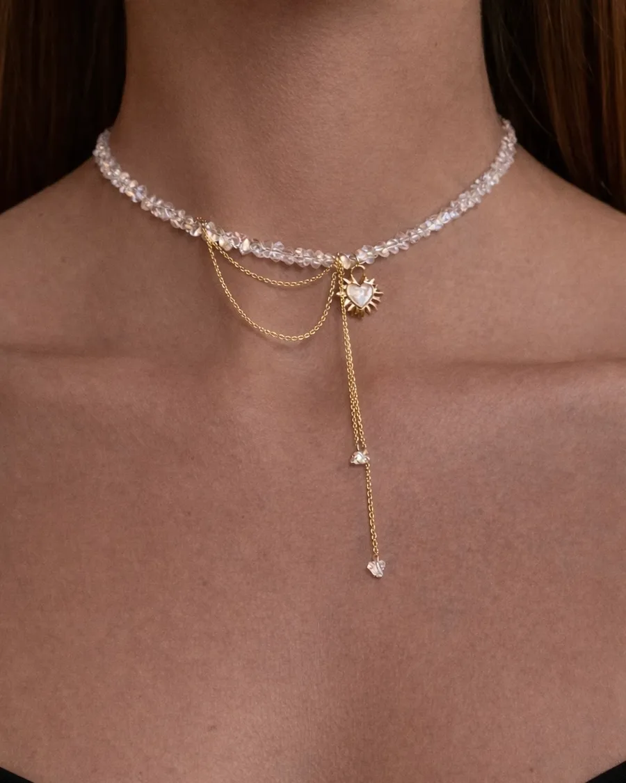 Кольє "Fabulous Chic" - Медсплав, Ювелірне скло - арт. LE-1768823128676 - Le'Perle - фото 1