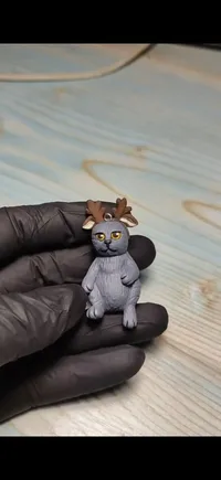Улюбленець “Scottish Fold” - Медсплав, Полімерна глина - арт. LE-1768825230172 - Le'Perle - мініатюра 5