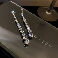 Сережки "Long Crystal" - Медсплав - арт. 3988265612 - Le'Perle - мініатюра 4