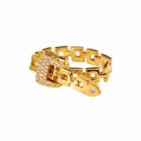 Каблучка "Gold Belt" - Медсплав - арт. 8360109176 - Le'Perle - мініатюра 1