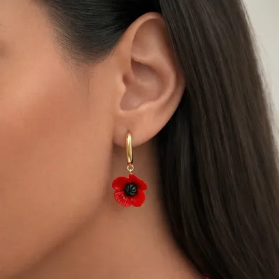 Сережки “Червоний Мак”