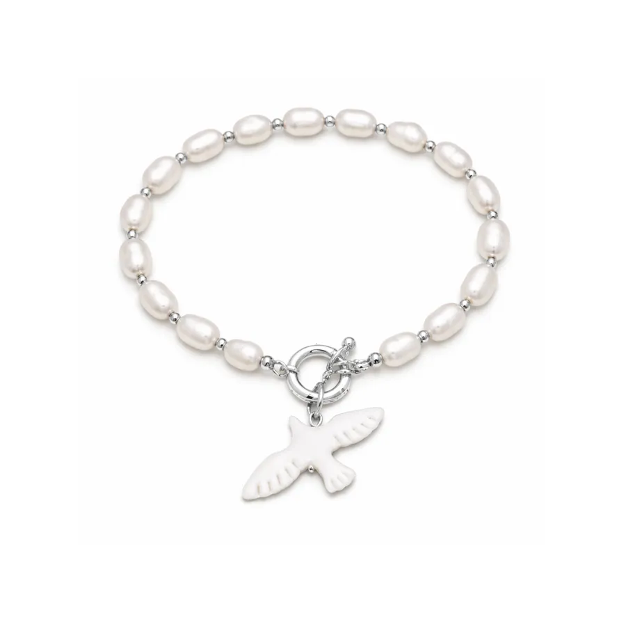 Сет "Steel Pearl Горлиця" - Медсплав, Річкові Перлини, Полімерна глина - арт. LE-1765274121183 - Le'Perle - фото 3