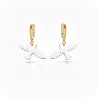 Сережки "Golden Горлиця" - Медсплав, Полімерна глина - арт. 2381056029 - Le'Perle - мініатюра 2