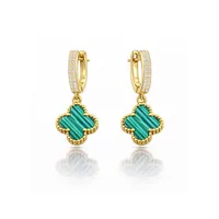 Сережки "Green Lilly" - Медсплав - арт. 4895587965 - Le'Perle - мініатюра 1