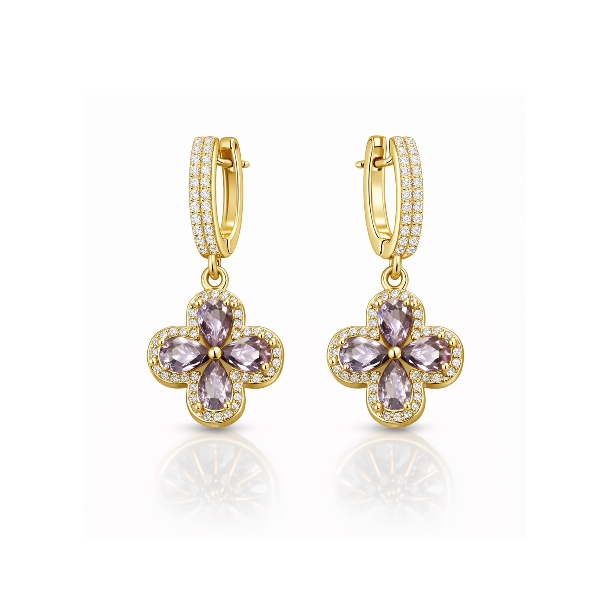 Сережки "Purple Clover"