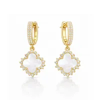 Сережки "Glow Clover" - Медсплав - арт. 9026944190 - Le'Perle - мініатюра 1