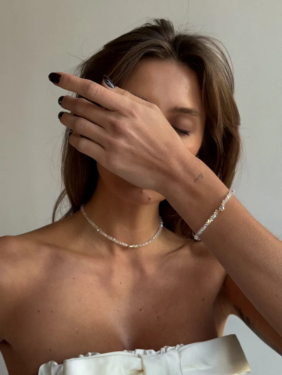 Браслет "Shiny Chic" - Медсплав, Ювелірне скло - арт. LE-1768673306670 - Le'Perle - фото 3