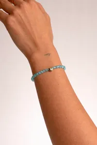 Браслет "Blue Chic" - Медсплав, Ювелірне скло - арт. LE-1768673591890 - Le'Perle - мініатюра 2