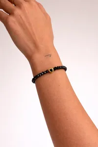 Браслет "Black Chic" - Медсплав, Ювелірне скло - арт. LE-1768670055045 - Le'Perle - мініатюра 2