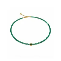 Кольє "Green Chic" - Медсплав, Ювелірне скло - арт. LE-1768674920969 - Le'Perle - мініатюра 2