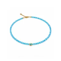 Кольє "Blue Chic" - Медсплав, Ювелірне скло - арт. LE-1768674221590 - Le'Perle - мініатюра 2