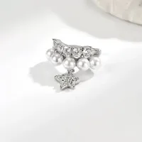 Кафф "Pearl Star" - Медсплав, Майорка, Циркон - арт. LE-1770307020380 - Le'Perle - мініатюра 3