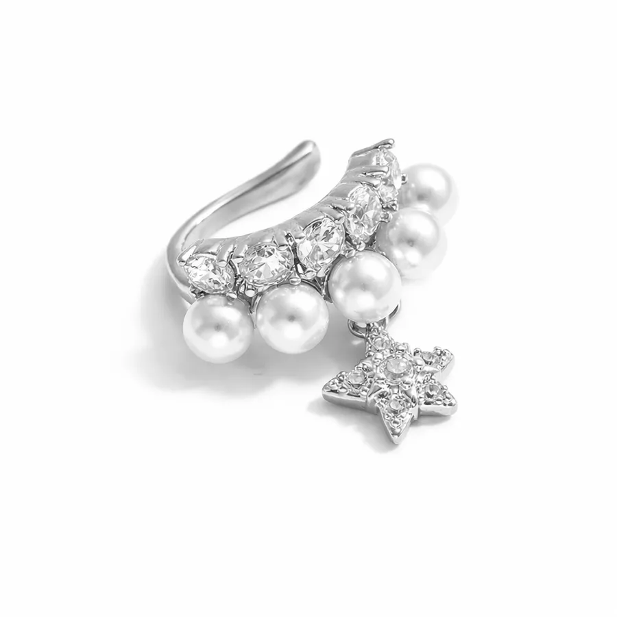 Кафф "Pearl Star" - Медсплав, Майорка, Циркон - арт. LE-1770307020380 - Le'Perle - фото 2