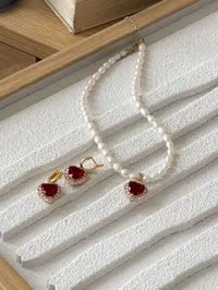 Сережки "Red Amazing" - Медсплав, Фіаніт, Циркон - арт. LE-1770722014430 - Le'Perle - мініатюра 3