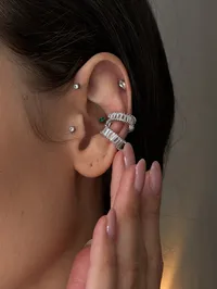 Кафф "Crystal" - Медсплав, Циркон - арт. LE-1770031360851 - Le'Perle - мініатюра 3