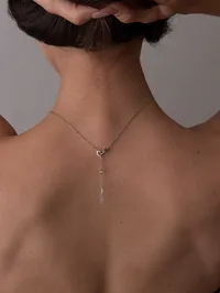 Кольє "Crystal Bow" - Медсплав, Циркон - арт. LE-1770039162951 - Le'Perle - мініатюра 3