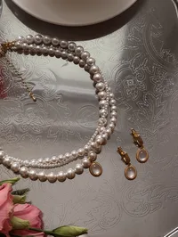 Кольє "Trio Pearls" - Медсплав, Майорка - арт. 8736336236 - Le'Perle - мініатюра 3