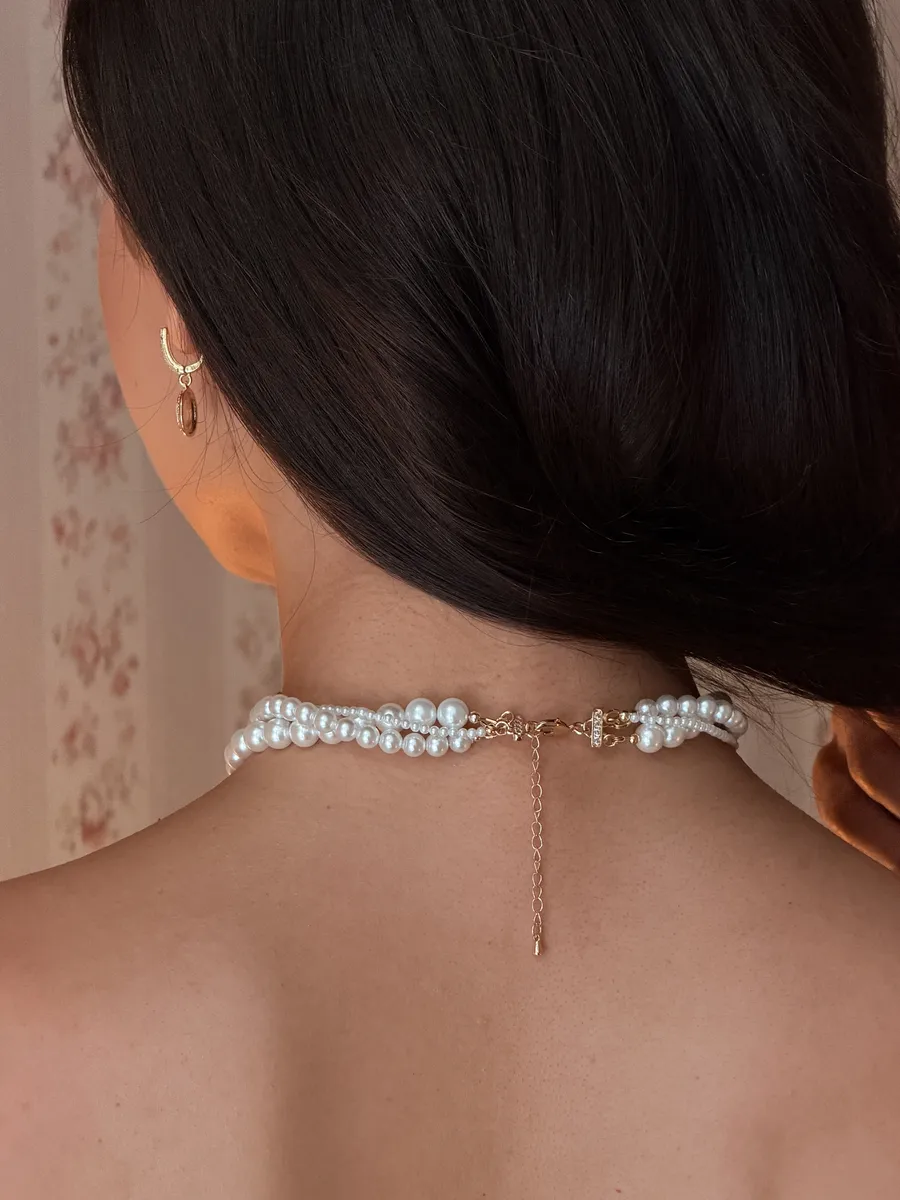 Кольє "Trio Pearls" - Медсплав, Майорка - арт. 8736336236 - Le'Perle - фото 2