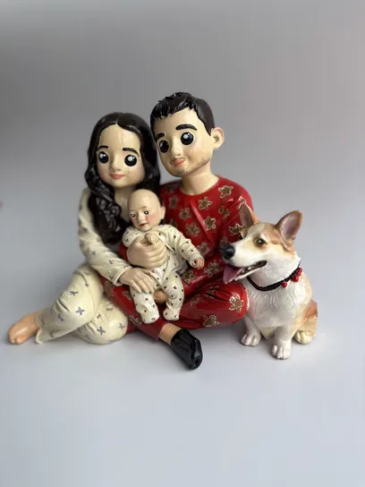 Фігурка 3D по фото "Пара з твариною"