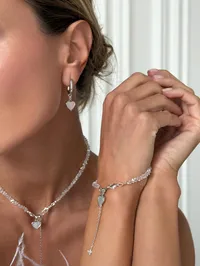 Браслет "Shiny Lilly" - Медсплав, Ювелірне скло - арт. LE-1777883840690 - Le'Perle - мініатюра 3