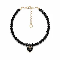 Анклет "Black Chic" - Медсплав, Ювелірне скло - арт. LE-1778155017997 - Le'Perle - мініатюра 1