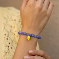 Браслет "Blue Lemon" - Медсплав, Котяче Око, Полімерна глина - арт. LE-1782644370488 - Le'Perle - мініатюра 1