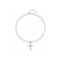 Кольє "Bright Cross" - Медсплав, Майорка, Циркон - арт. LE-1782895085057 - Le'Perle - мініатюра 1