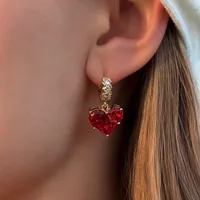 Сережки "Redline Lilly" - Медсплав, Фіаніт - арт. LE-1782982298318 - Le'Perle - мініатюра 1