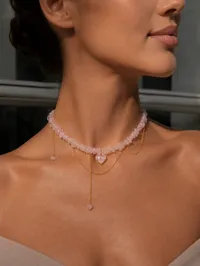 Кольє “Pinky Lovely” - Кварц Крихта - арт. 1563084622 - Le'Perle - мініатюра 3