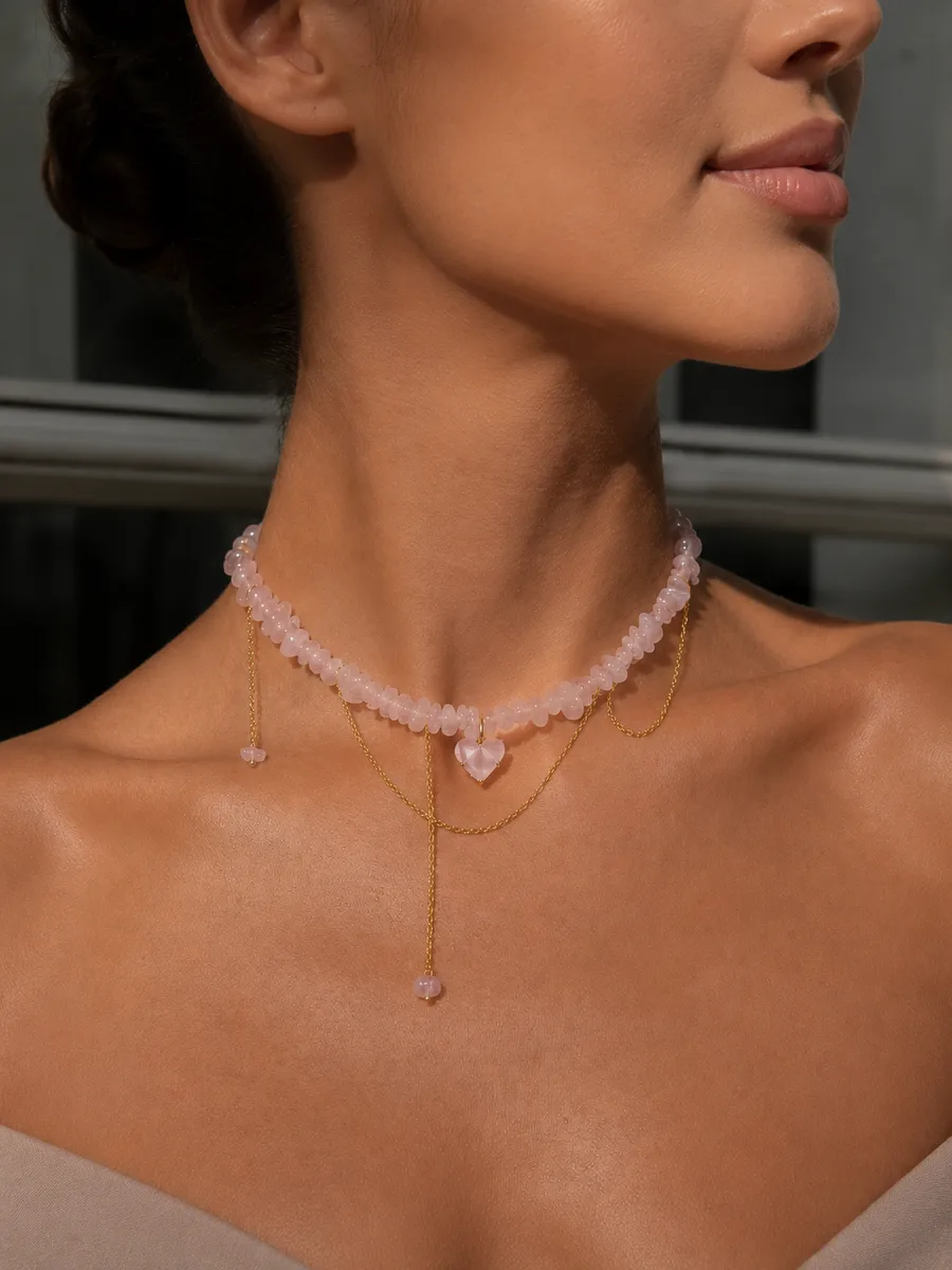 Кольє “Pinky Lovely” - Кварц Крихта - арт. 1563084622 - Le'Perle - фото 3