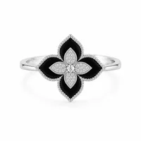 Каблучка Black Flower - Медсплав - арт. LE-1784130061943 - Le'Perle - мініатюра 1