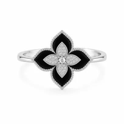 Каблучка Black Flower - арт. LE-1784130061943 - Le'Perle