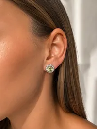 Сережки Green Mood - Медсплав - арт. LE-1784217026574 - Le'Perle - мініатюра 2