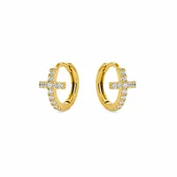 Сережки Goldy Cross - Медсплав - арт. LE-1784217892250 - Le'Perle - мініатюра 1