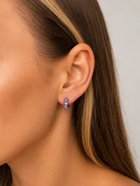 Сережки Purple Gia - Медсплав - арт. LE-1784218029245 - Le'Perle - мініатюра 2