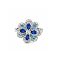 Каблучка "Blue Jose" - Медсплав, Циркон - арт. LE-1785064183172 - Le'Perle - мініатюра 1
