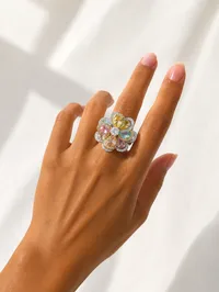Каблучка "Multi Jose" - Медсплав, Циркон - арт. LE-1785064447318 - Le'Perle - мініатюра 2