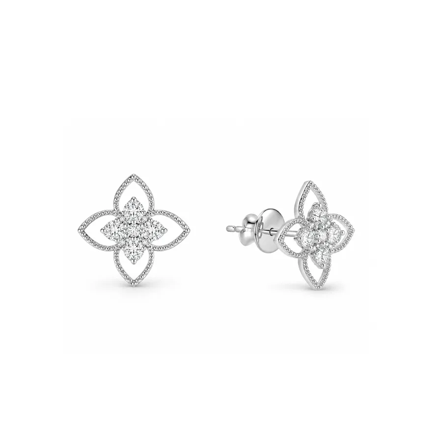 Сережки "Shine Flower" - Медсплав, Циркон - арт. LE-1785135943478 - Le'Perle - фото 2