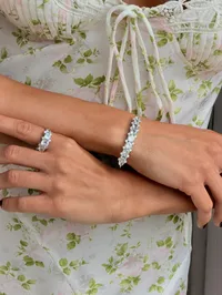 Браслет "Gia" - Медсплав, Циркон - арт. LE-1785064111813 - Le'Perle - мініатюра 4