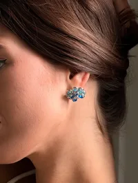 Сережки "Blue Jose" - Медсплав - арт. LE-1785483110448 - Le'Perle - мініатюра 4