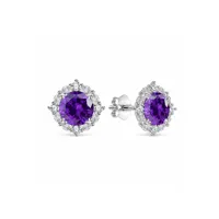 Сережки "Purple Label" - Медсплав - арт. LE-1785483734604 - Le'Perle - мініатюра 2
