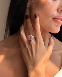 Каблучка "Rosy Shine" - Медсплав - арт. LE-1784123961664 - Le'Perle - мініатюра 3