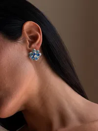 Сережки "Blue Jose" - Медсплав - арт. LE-1785483110448 - Le'Perle - мініатюра 4