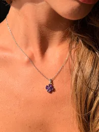 Кольє "Violet Flower" - Медсплав, Циркон - арт. LE-1788692530800 - Le'Perle - мініатюра 4