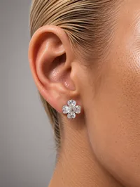 Сережки "Bright Flower" - Медсплав, Циркон - арт. LE-1788699075235 - Le'Perle - мініатюра 2