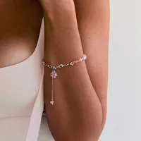 Браслет "Kvitka Lilly" - Медсплав, Ювелірне скло, Циркон - арт. LE-1788700247736 - Le'Perle - мініатюра 1